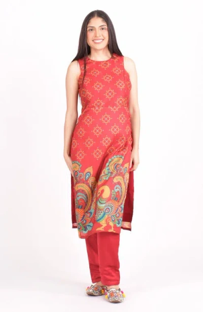 Raas Noel Silk Salwar Kameez In Red