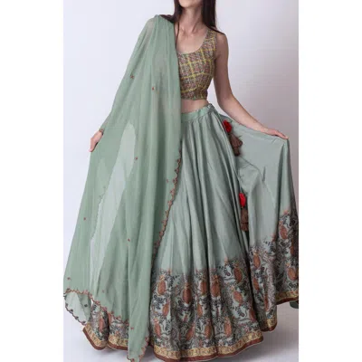 Raas Ramone Full Flare Lehenga Choli In Pistachio Green