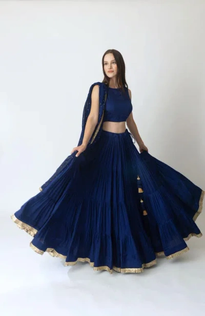 Raas Tori Royal Blue Lehenga Choli With Dupatta