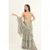 Raas Yara Two-piece Ruffle Saree Dress In Green