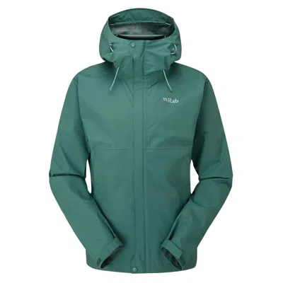 Rab Women's Downpour Jacket In Eucalyptus In Green