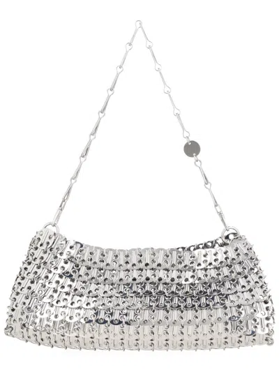 Rabanne 1968 Interlinked Steel Shimmering Clutch Bag In Silver