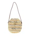 Rabanne 1969 Metal-disc Raffia Ball Handbag In Sand