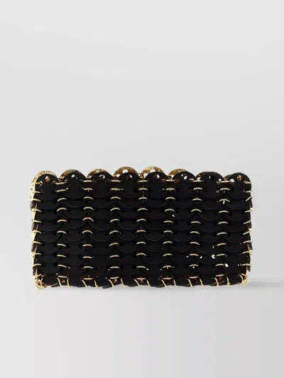 Rabanne 1969 Chain Mail Nano Leather Shoulder Bag In Black