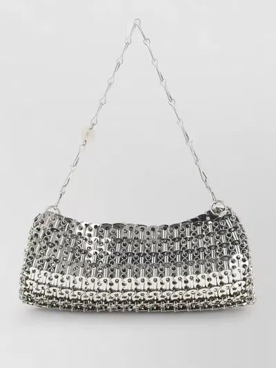 Rabanne 1969 Chain Strap Clutch Shoulder Bag In Silver