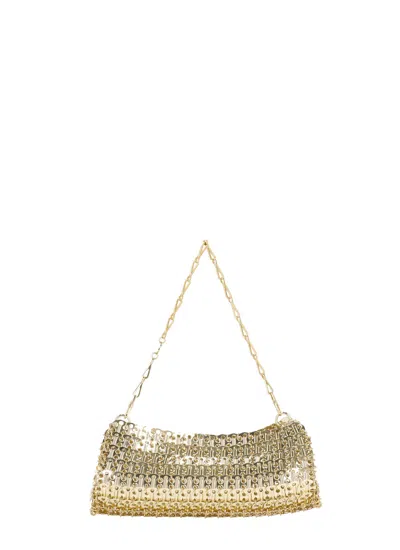 Rabanne 1969 Clutch Bag With Interlinked Gold Steel Mesh Design