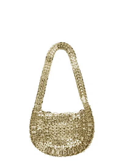Rabanne 1969 Crescent-shaped Shoulder Bag In Gold Steel Mesh