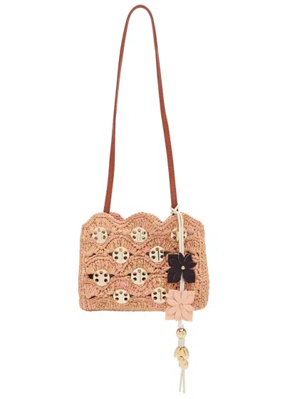 Rabanne 1969 Disc Raffia Shoulder Bag In Orange