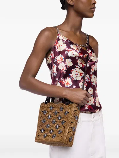 Rabanne 1969 Disc-embellished Cross Body Bag In Brown