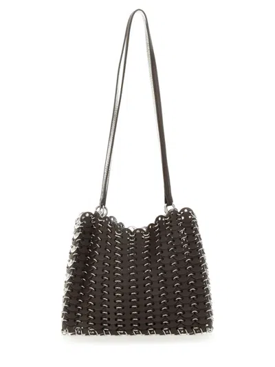 Rabanne 1969 Reversible Woven Leather Bag In Gray