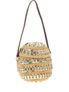 Rabanne 1969 Metal-disc Raffia Ball Handbag In Neutral