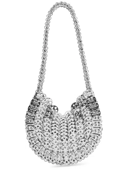 Rabanne 1969 Moon Disc Shoulder Bag In Silver