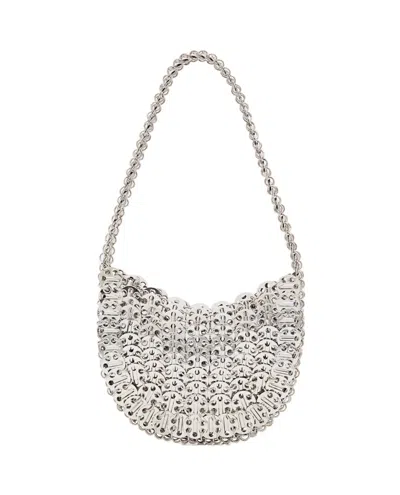 Rabanne 1969 Moon Shouder Bag In Silver
