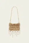 Rabanne 1969 Nano Bag In Gold Topaz