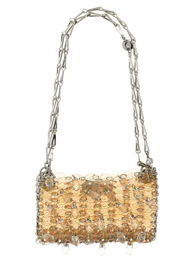 RABANNE 1969 NANO CRYSTAL RESIN SHOULDER BAGS PINK