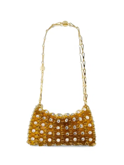 Rabanne 1969 Nano Crystal-embellished Shoulder Bag In Brown