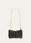 Rabanne Nano 1969 Shoulder Bag In Black/gold