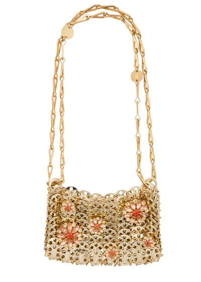 Rabanne 1969 Nano Embellished Metal Disc Shoulder Bag In Gold