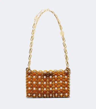 Rabanne 1969 Nano Embellished Shoulder Bag In Orange