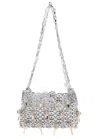 Rabanne 1969 Nano Embellished Shoulder Bag In Silver