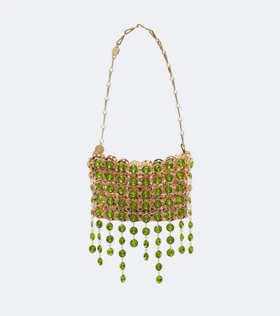 Rabanne 1969 Nano Embellished Top-handle Bag In Green