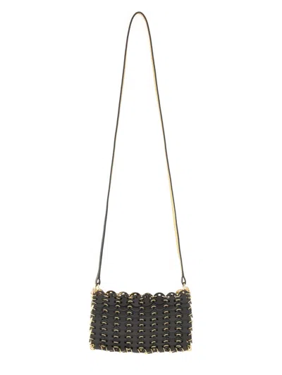 Rabanne 1969 Nano Flip Mini Shoulder Handbag In Black
