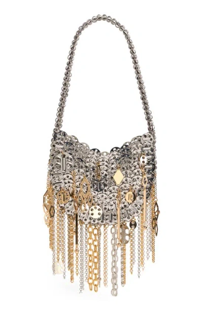 Rabanne 1969 Nano Iconic Tassel Shoulder Bag In Gold