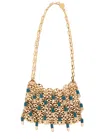 Rabanne 1969 Nano Pils Shoulder Bag With Embellishments In Gold