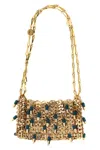 Rabanne 1969 Nano Pils Shoulder Bag With Embellishments In Gold