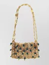 Rabanne 1969 Nano Pils Shoulder Bag With Embellishments In Gold