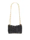 Rabanne 1969 Nano Shoulder Bag Made Of 153 Black Calf In Black