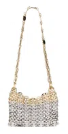 Rabanne 1970 Nano Skyline Bag In Silver/light Gold