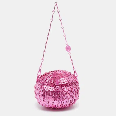 Pre-owned Rabanne 1969 Pink Metal Sphere Clutch