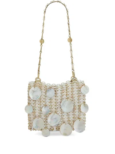 Rabanne 1969 Shell-embellished Chain Mini Bag In Neutral