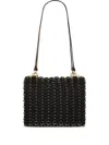 Rabanne Sac A Main Leather Disc Link Shoulder Bag In Black