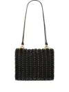 Rabanne Sac A Main Leather Disc Link Shoulder Bag In Black