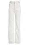 Rabanne '1969' Flared Leg Jeans In Off White Denim