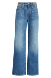Rabanne Denim Flare Pant In Denim Stone In Dark Denim Stone