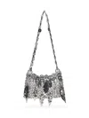 Rabanne 1969 Silver Nano Bag Metallic Leaves Shoulder Bag