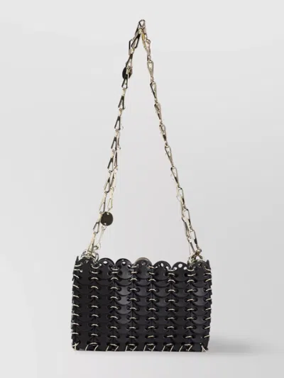 Rabanne 1969 Small Leather Chain Shoulder Bag In Black