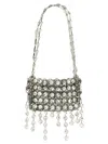 Rabanne 1969 Strass Nano Shoulder Bags Silver In Silver