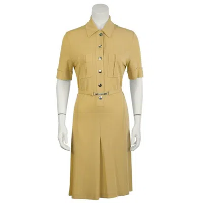 Pre-owned Rabanne 1970s Paco  Butterscotch Day Dress In Brown