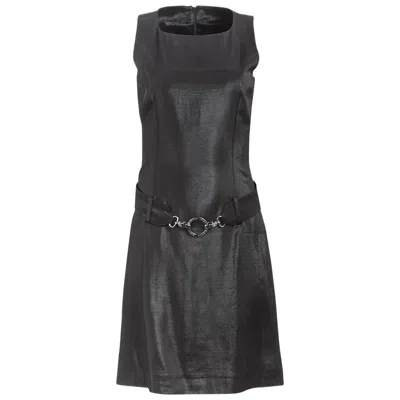 Pre-owned Rabanne 1980's Paco  Black Silk Belted Mini Dress