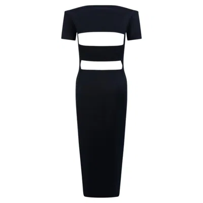 Pre-owned Rabanne 1990s Paco  Black Backless Cutout Front-zip Cocktail Dress Fr 38