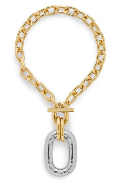 Rabanne 2-tone Xl Link Necklace In Gold