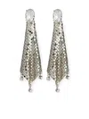 Rabanne Mini Mesh Pixel Rhinestone Earrings Accessories In Metallic