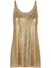 Rabanne Paco  Haut Mini Mesh Printed Recto Verso In Metallic