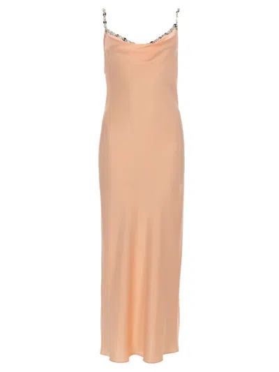 Rabanne Abito Midi In Raso In Orange