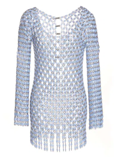 Rabanne Acrylic Knit Dress Skirts Light Blue