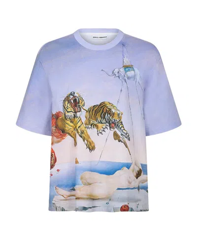 Rabanne All-over Graphic Print T-shirt In Blue